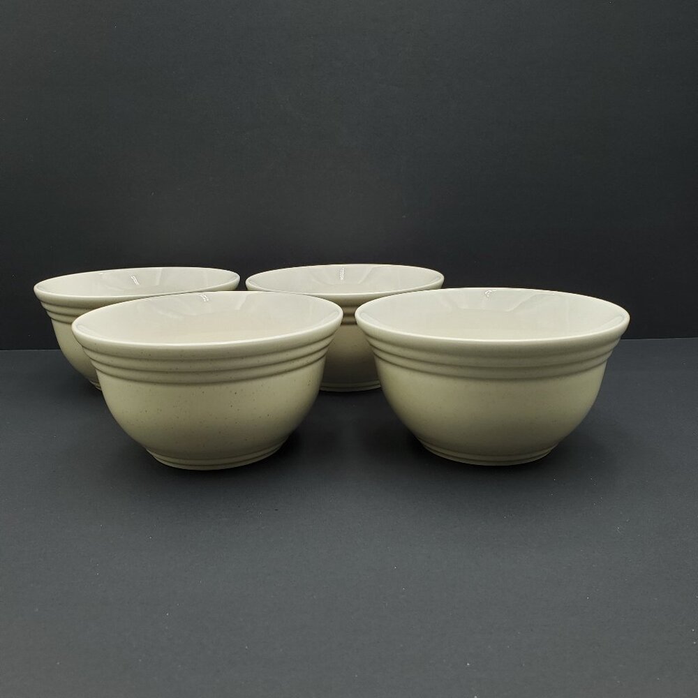 Pfaltzgraff Cappuccino Soup Cereal Bowls Ribbed Beige Cream Stoneware Bowls